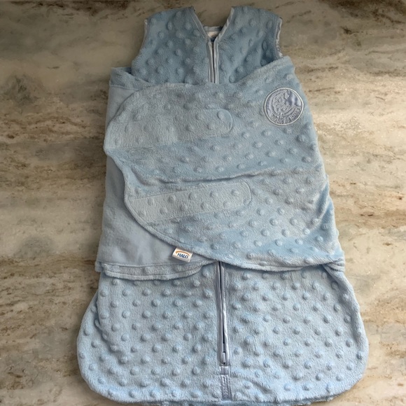 Halo Pajamas Halo Sleepsack Blue Plushy Dot Velboa Size Newborn